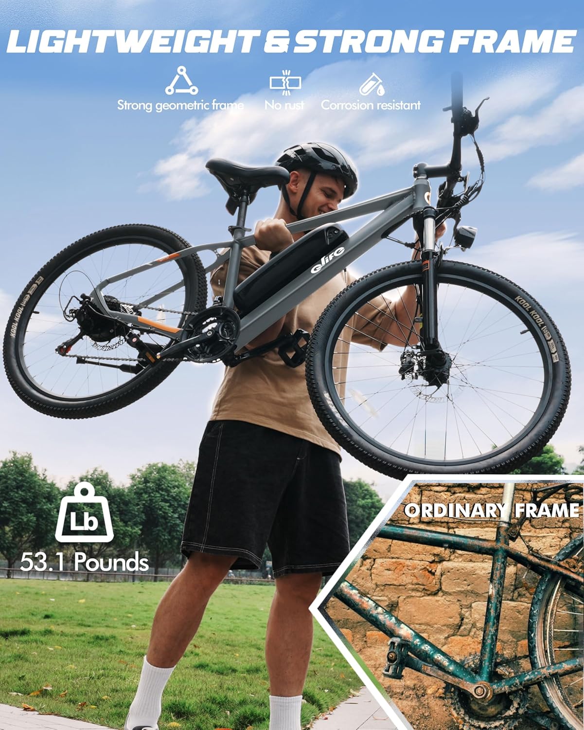 Qlife Racer Electric Bike for Adults - 21-Speed Mountain Ebike with Peak 1200W 28MPH Brushless Motor, 48V10.4Ah Removable Battery, 27.5X2.1 Tire Step Over E-MTB, Up to 50 Miles(PAS1), E Bikes
