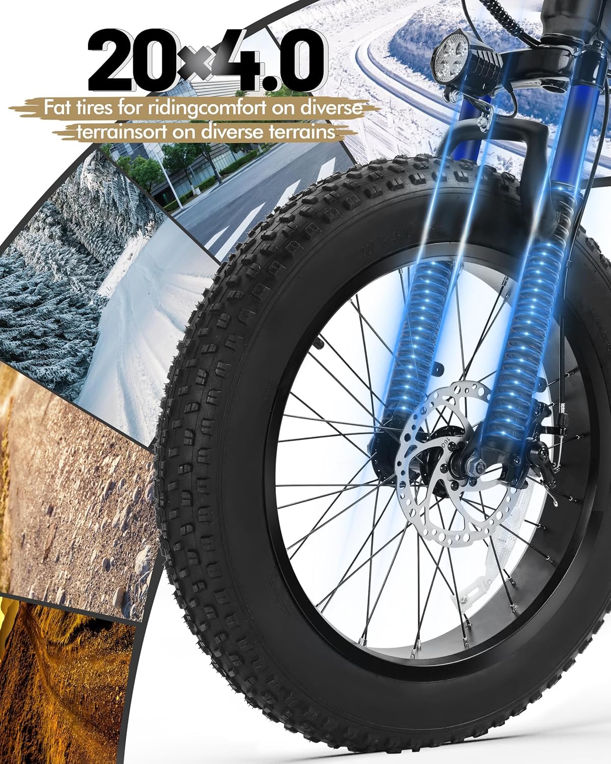 Qlife Racer Fat tire Electric Bike for Adults - 28MPH Mountain Ebike with Peak 1200W Brushless Motor, 499Wh Removable Battery, 20X4.0 Tire Step Over E-MTB with 7-Speed